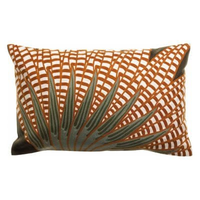 Ewan Embroidered Cushion by Vivaraise, Fern 40x65