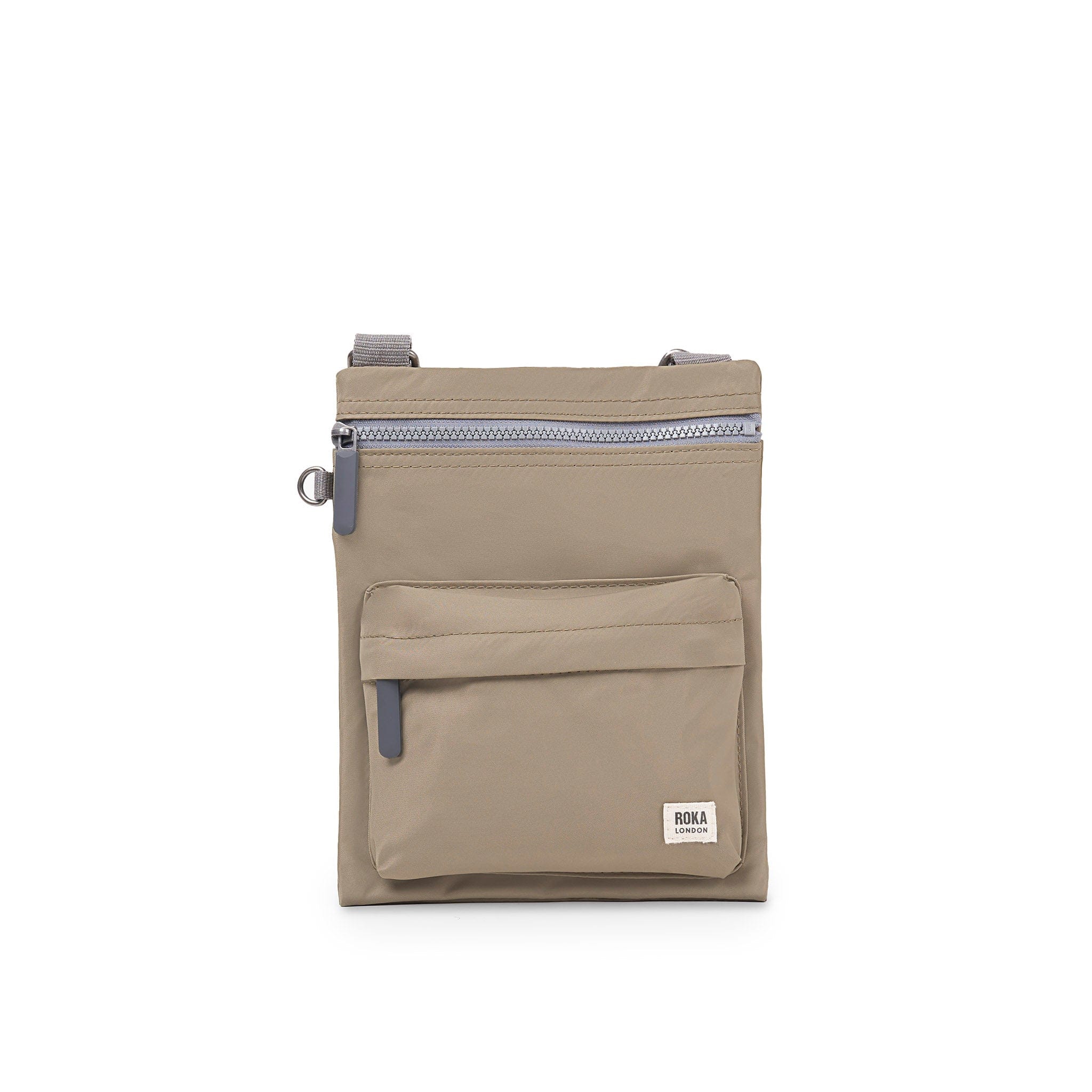 Roka Chelsea Recycled Nylon Crossbody Pocket Medium Taupe