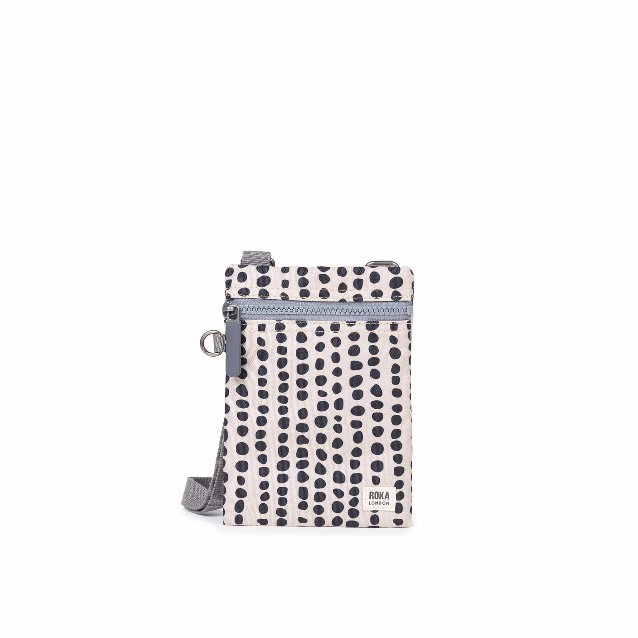 Roka Chelsea Recycled Canvas Crossbody Pocket Linear Dot