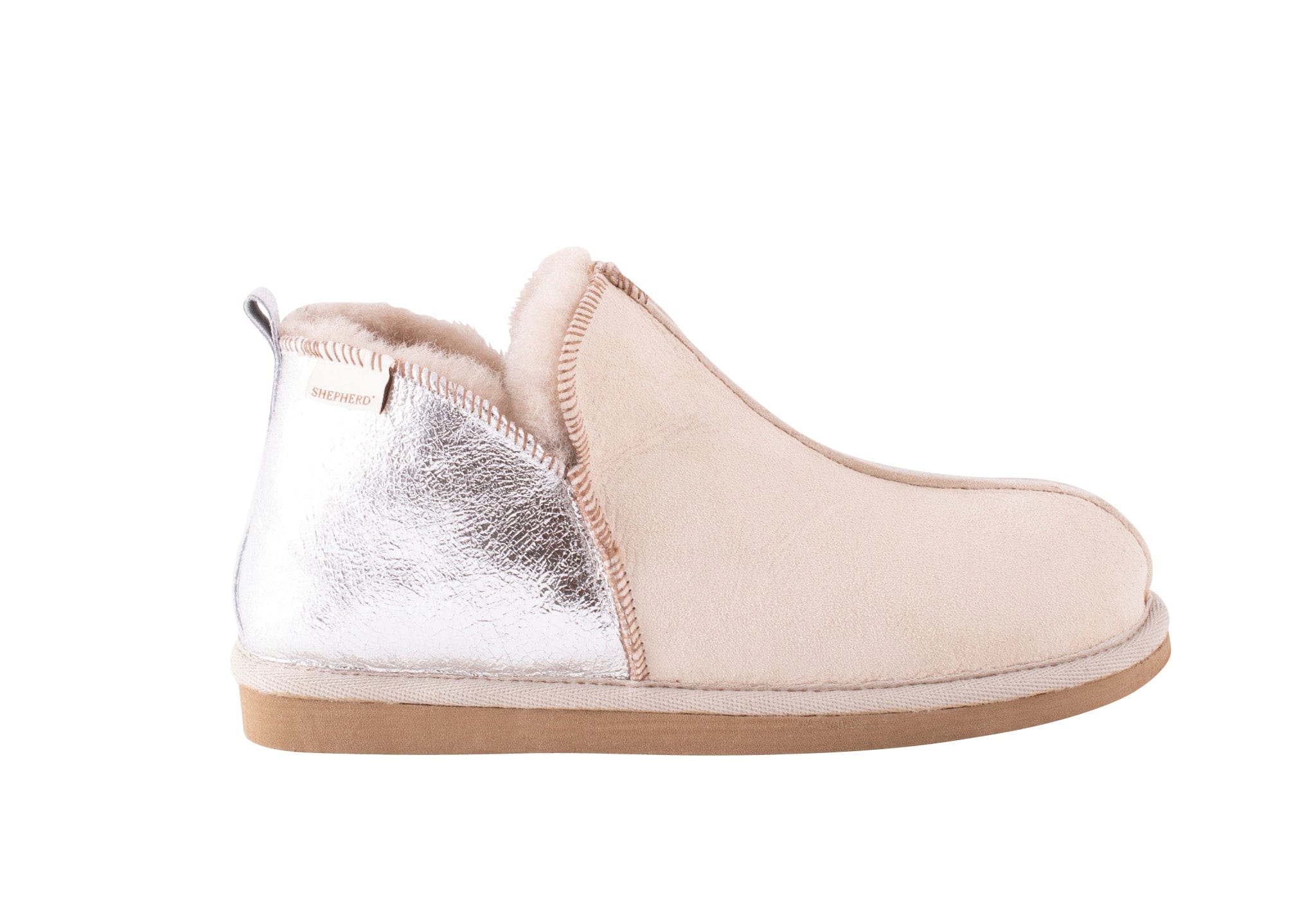 Annie Honey/Silver Sheepskin Bootie Slippers