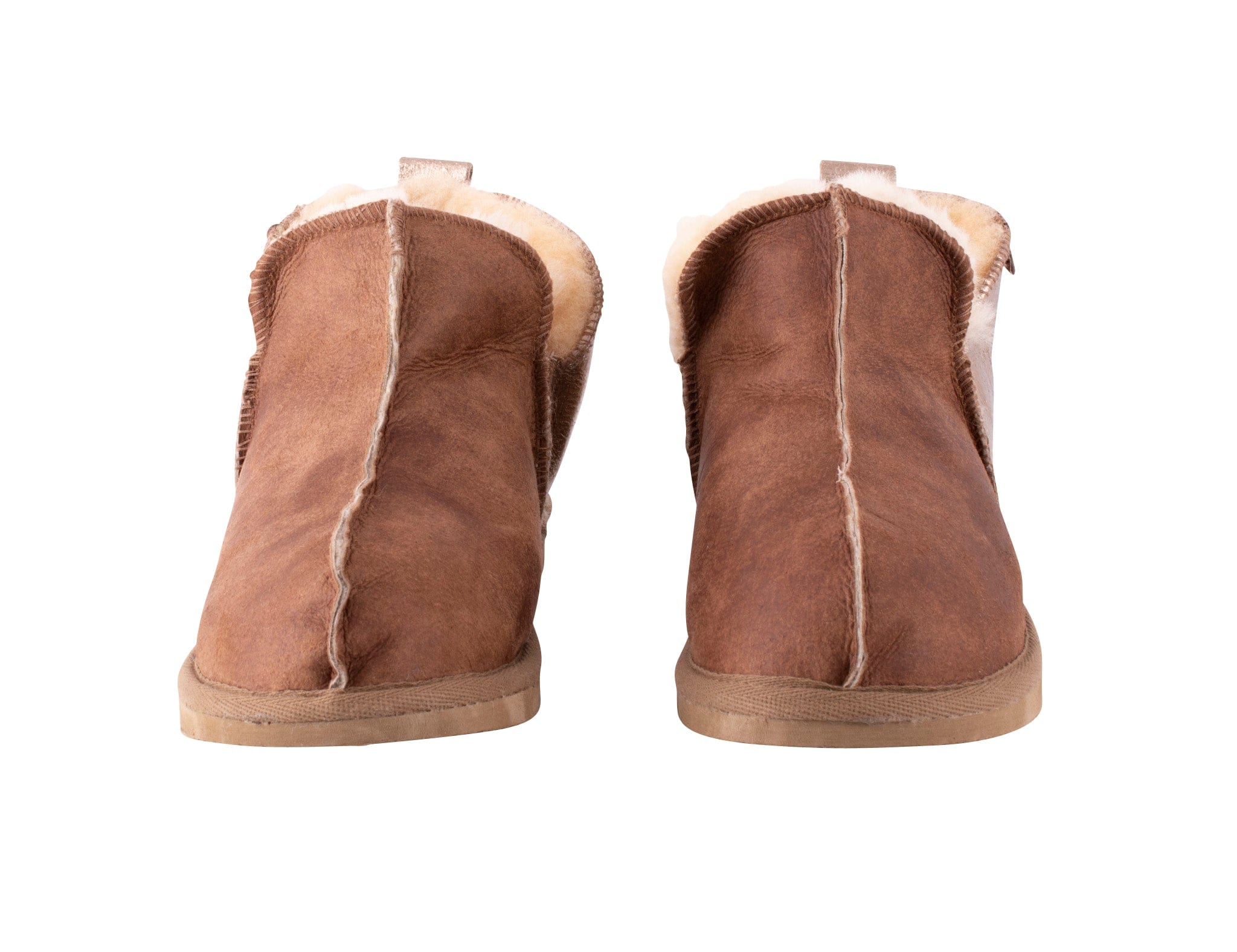 Annie Cognac/Gold Sheepskin Bootie Slippers by Shepherd of Sweden