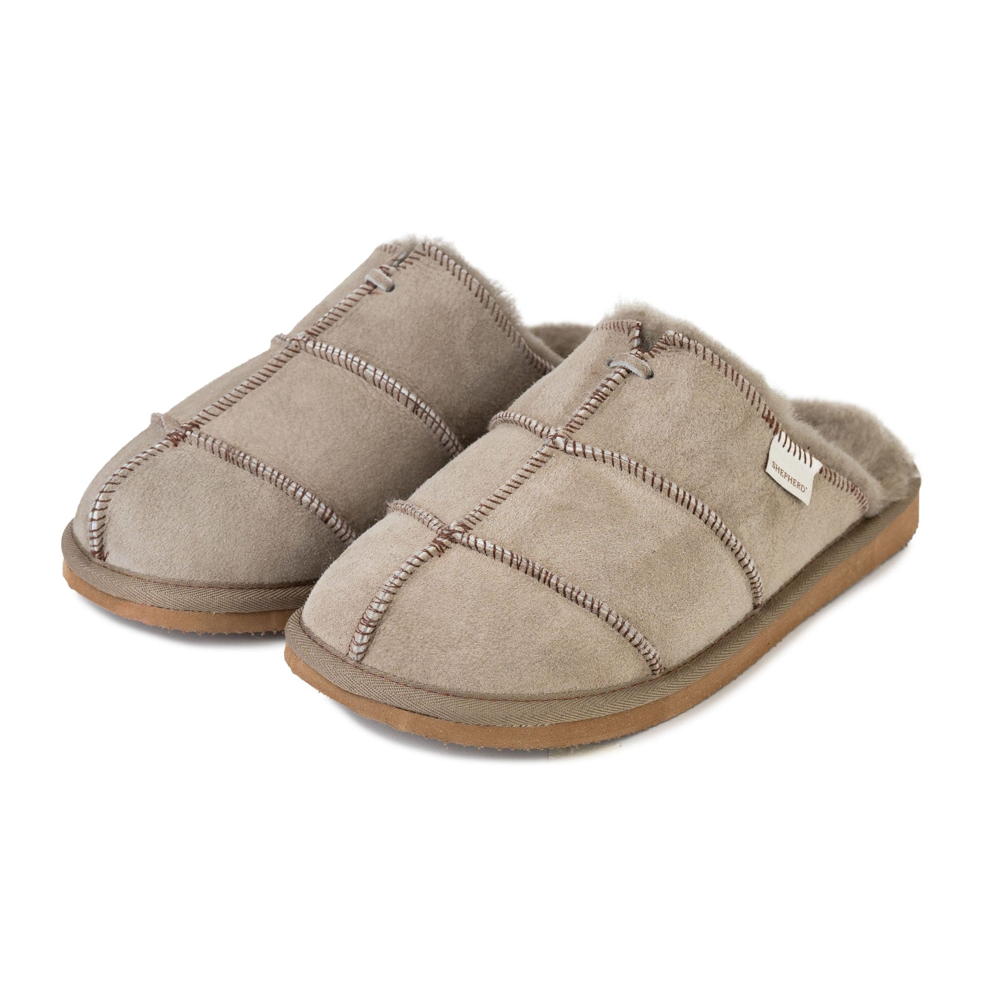Allan Mens Patchwork Sheepskin Slippers
