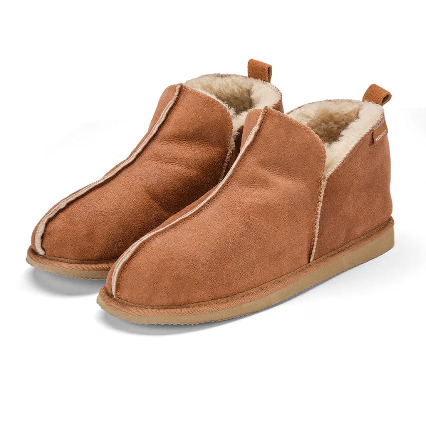 Annie Antique Cognac Sheepskin Bootie Slippers by Shepherd of Sweden