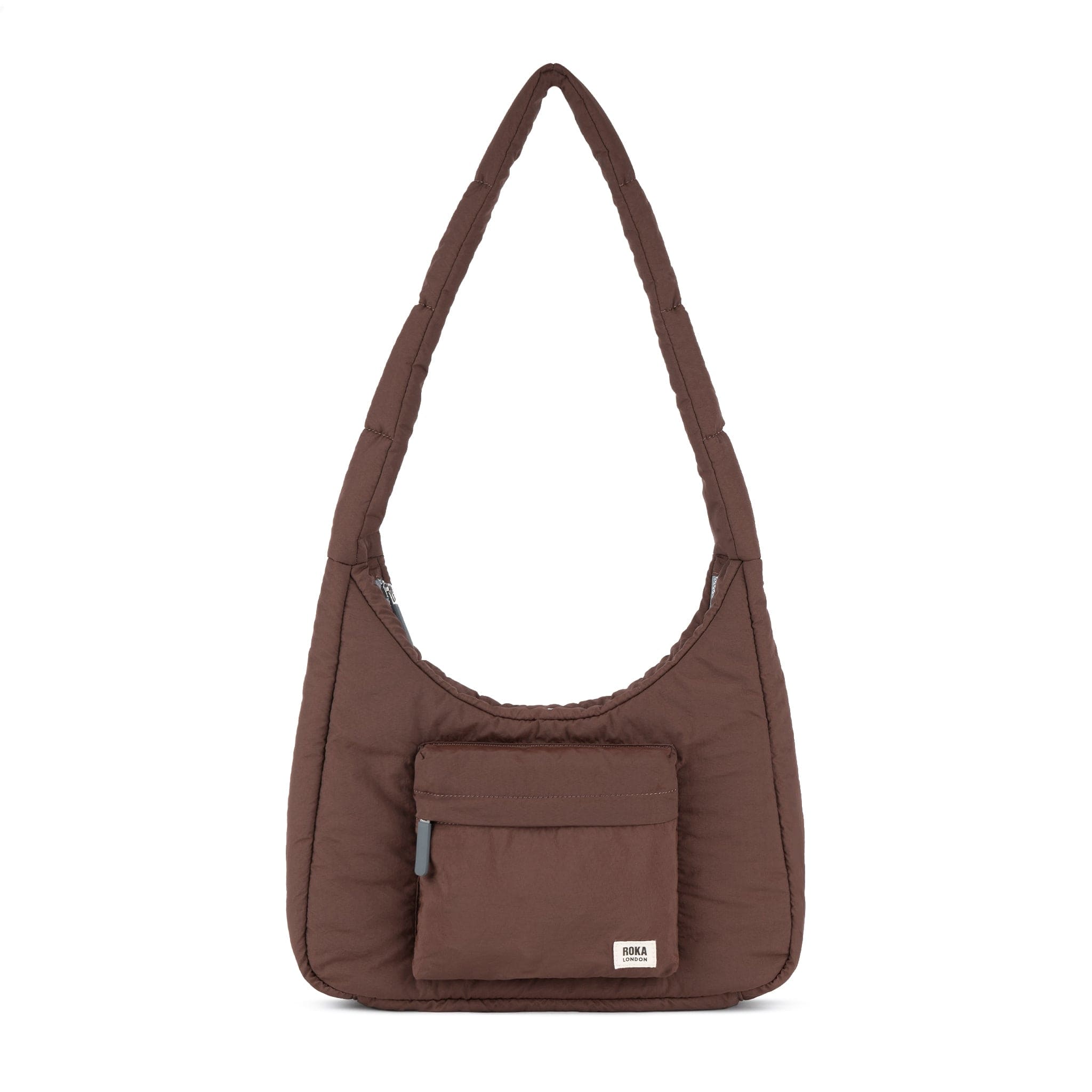 Roka Belsize Puffy Shoulder Bag, Medium Chocolate 