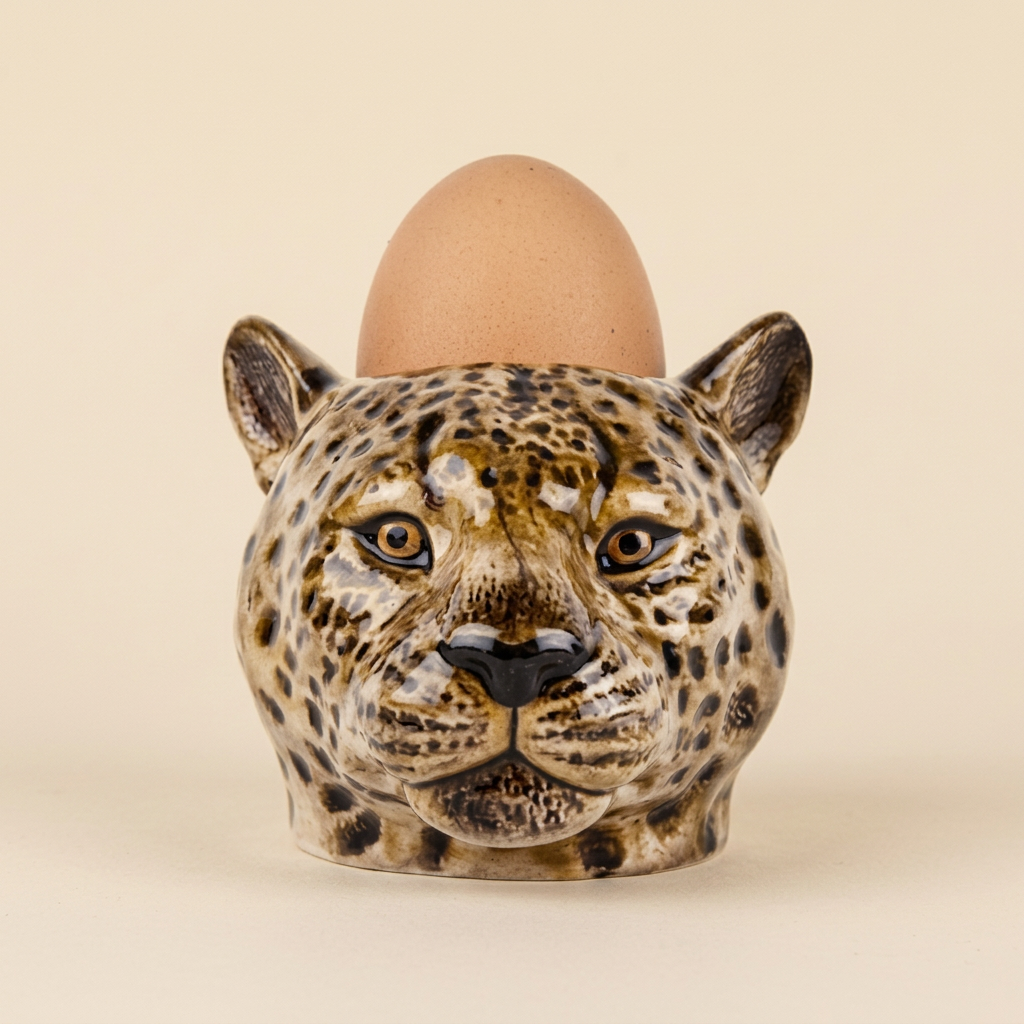 Quail Ceramics, Leapard Face Egg Cup