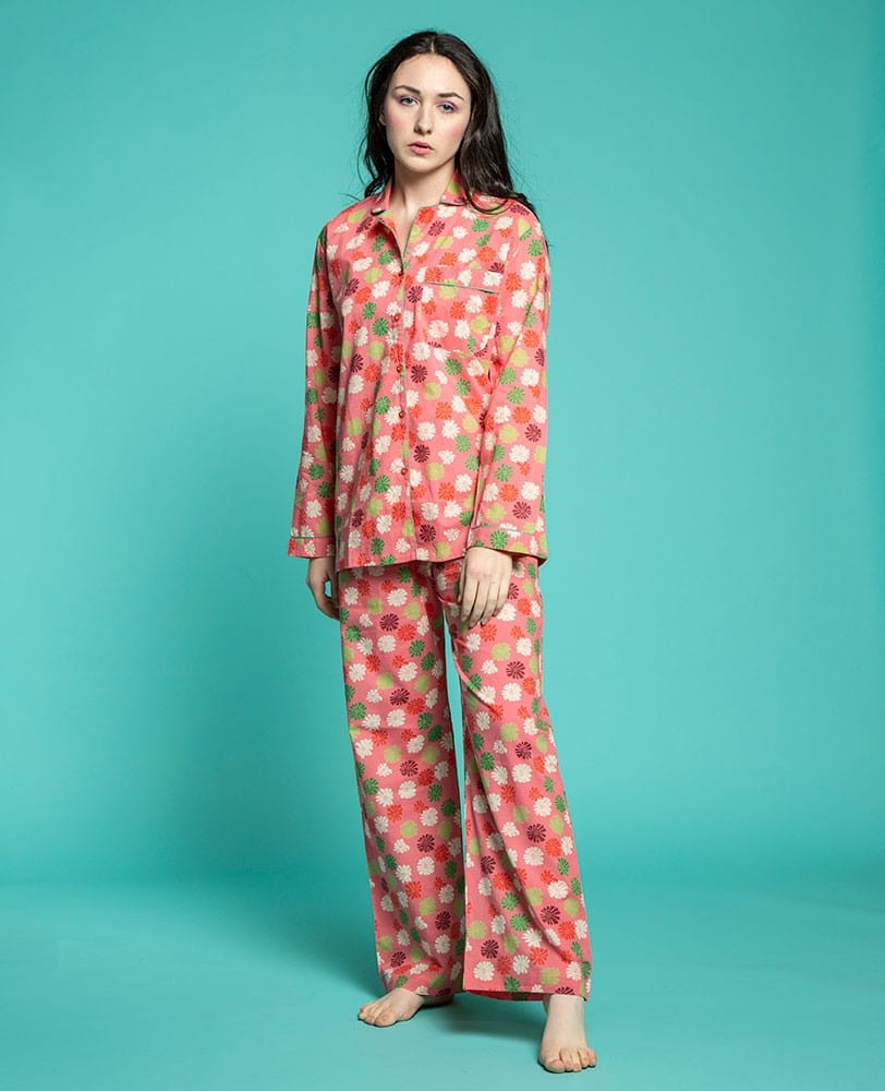 Ladies Cotton Pyjamas, Burmese Coral
