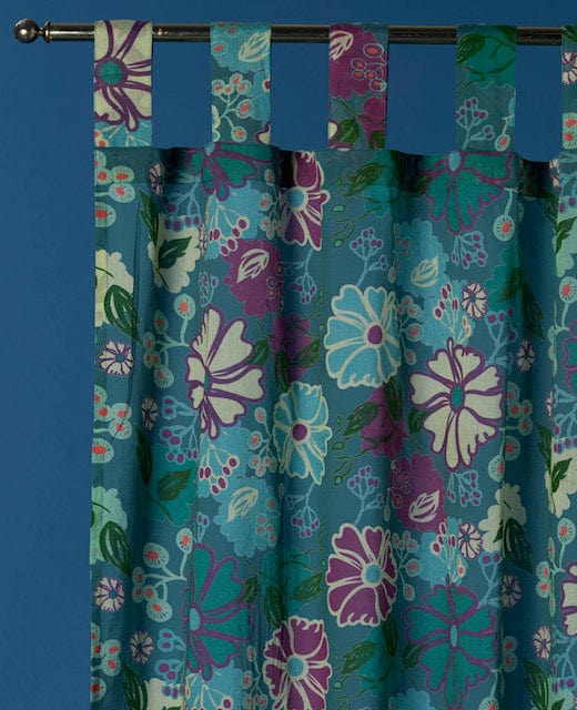 Cotton Voile Curtain Panel 260x110cm, Cosmos Teal