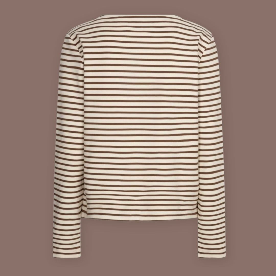 Red button terry stripe long sleeved top, womens fashion, gift for her, gift ideas, autumn outfit