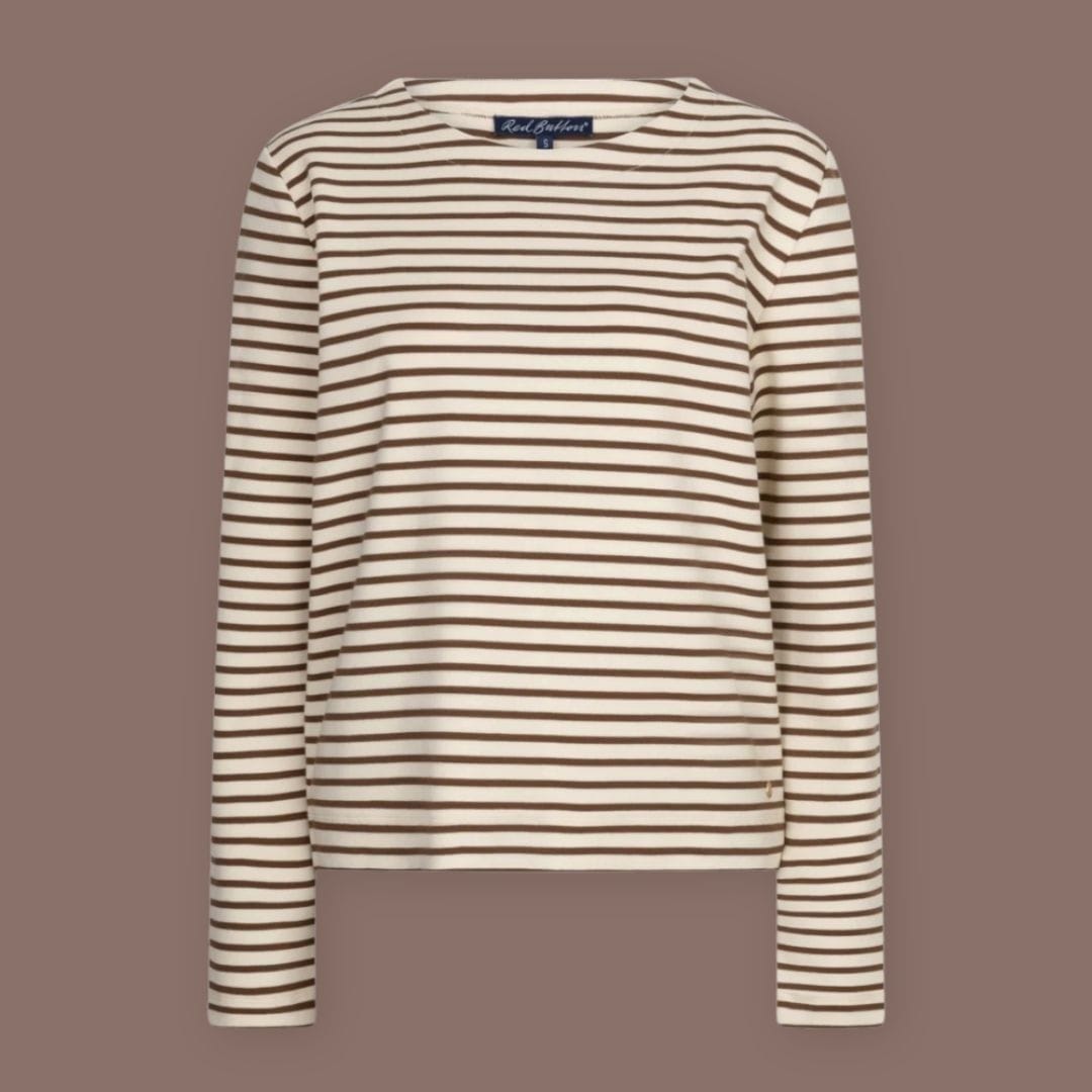 Red button terry stripe long sleeved top, womens fashion, gift for her, gift ideas, autumn outfit