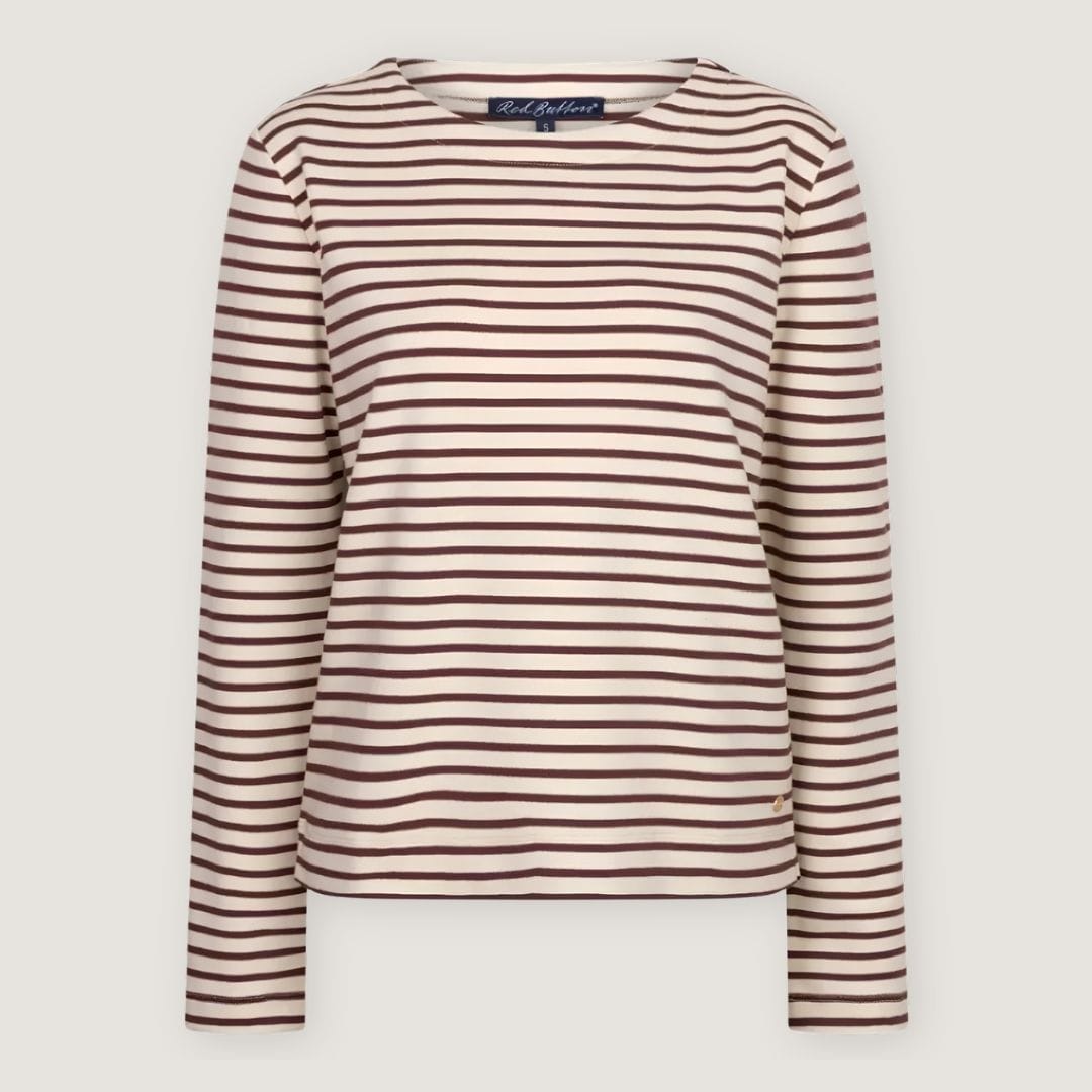 Red button terry stripe long sleeved top, womens fashion, gift for her, gift ideas, autumn outfit