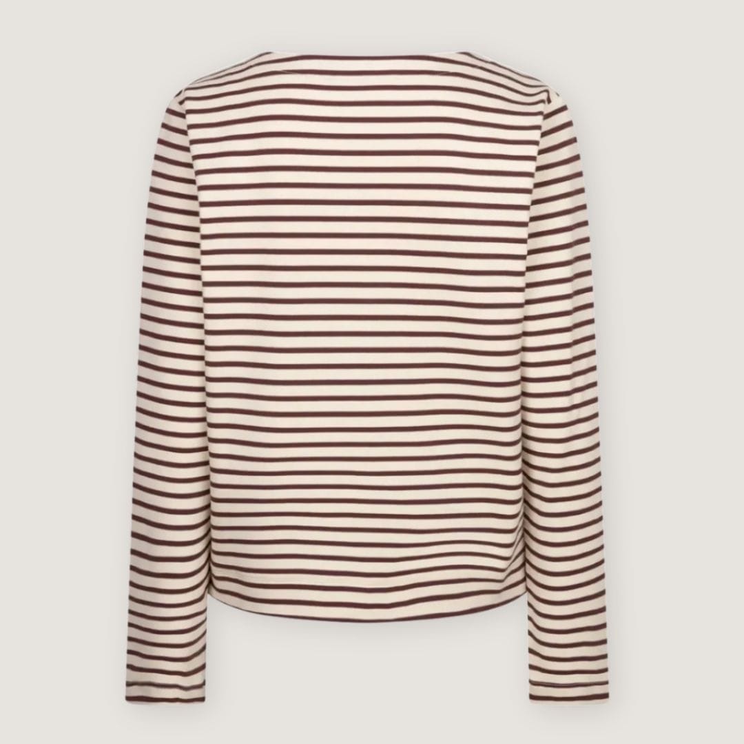 Red button terry stripe long sleeved top, womens fashion, gift for her, gift ideas, autumn outfit