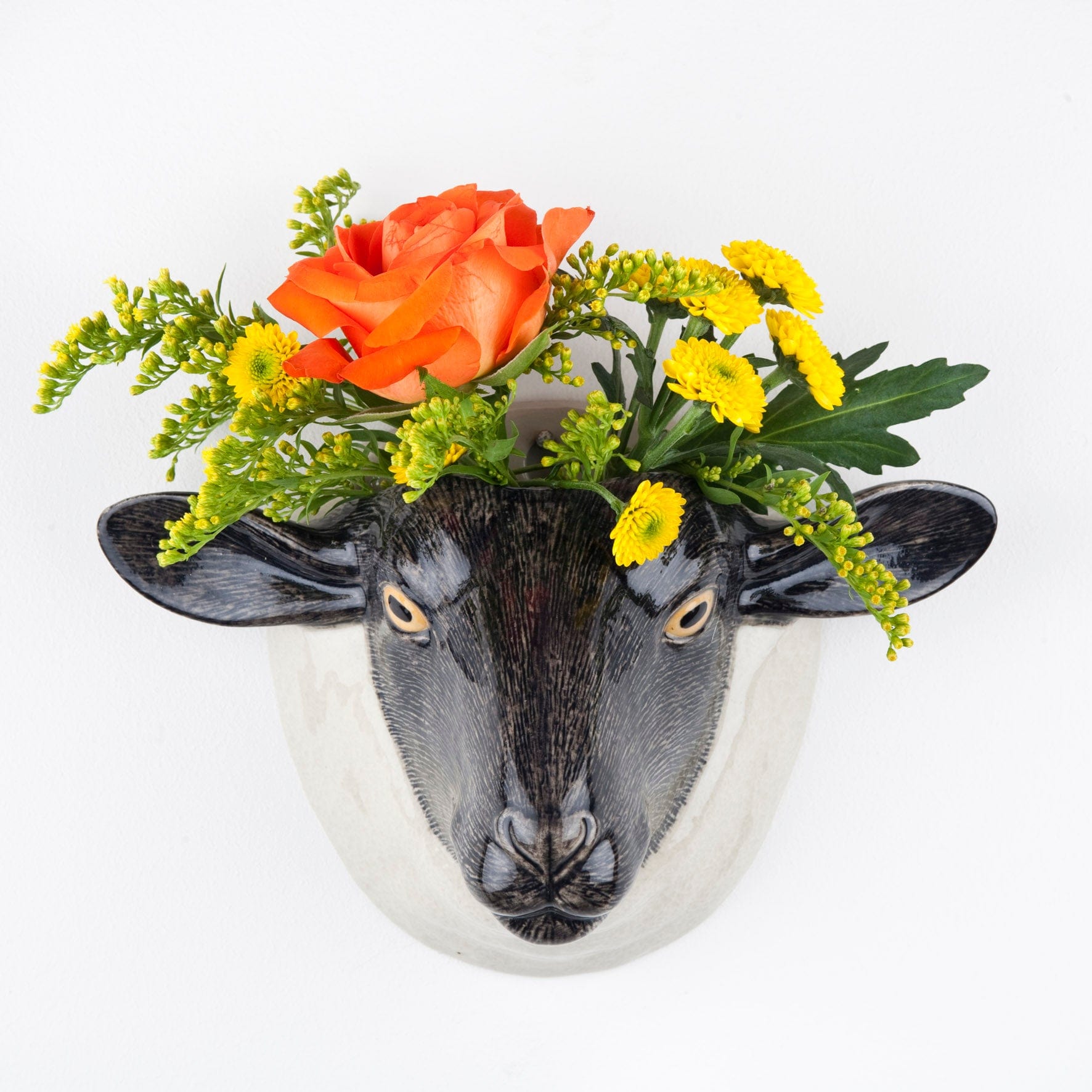 Suffolk Sheep Wall Vase Black