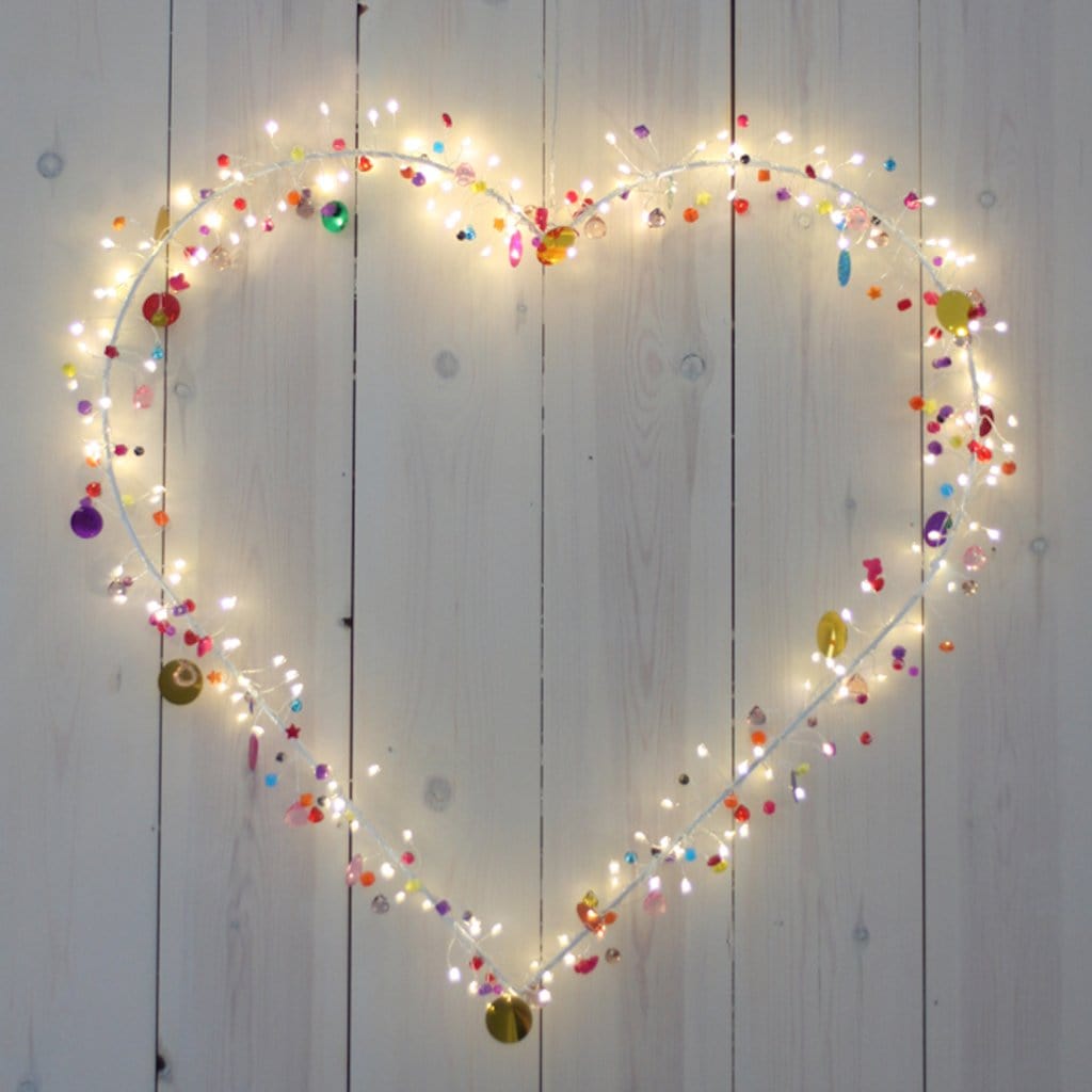 Folklore Heart Light Ornament 40cm, Battery Powered