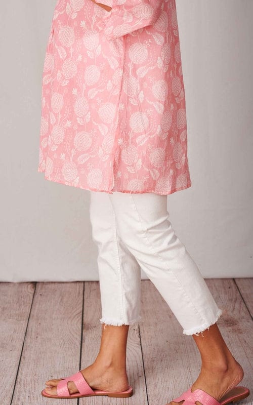 Jakarta Print Indian Cotton Tunic Pink