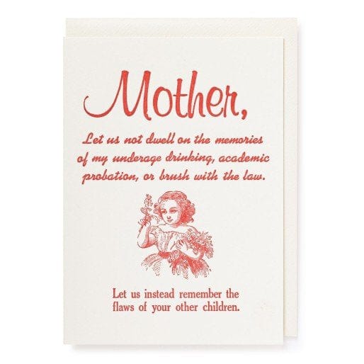 Letterpress Card Mother Let Us Not Dwell