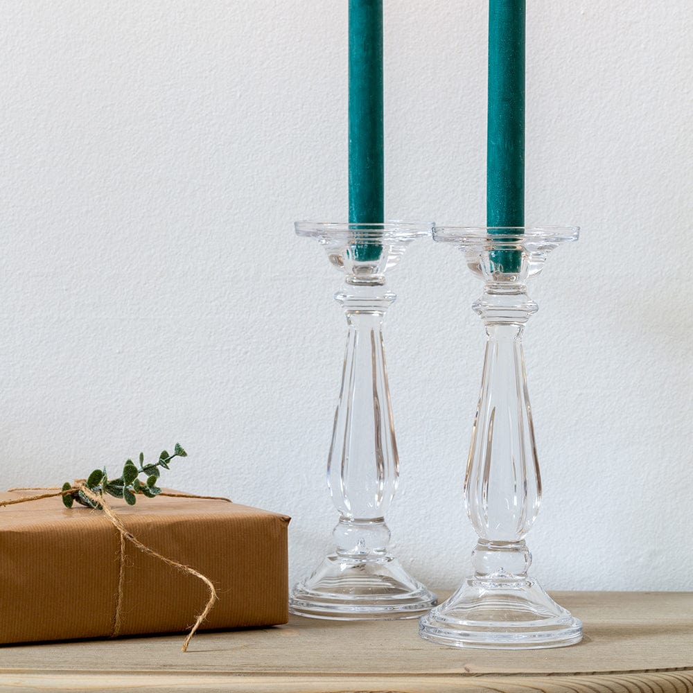 Tilbury Glass Candlestick, Clear