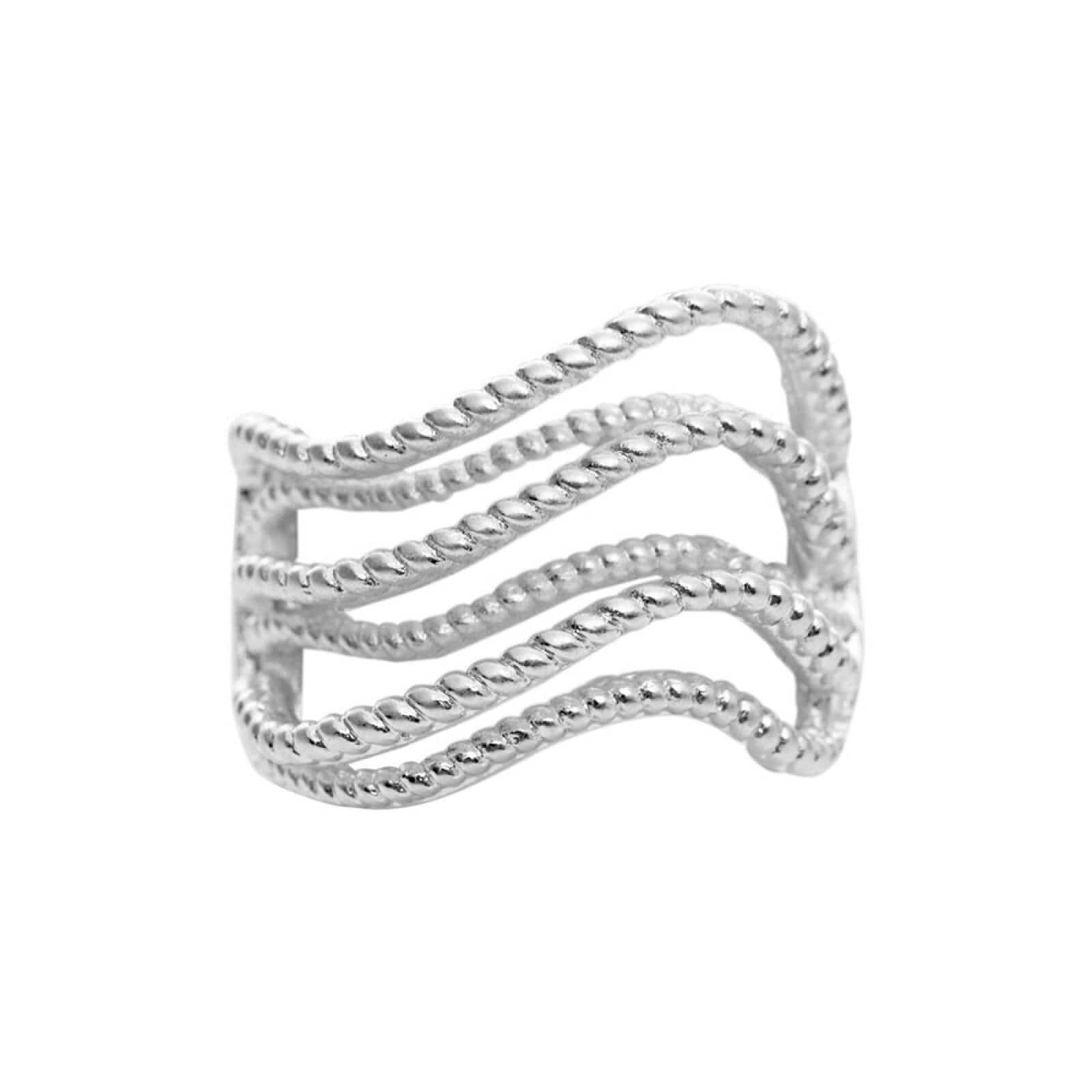 Alyssa Wave Ring, Silver Plated