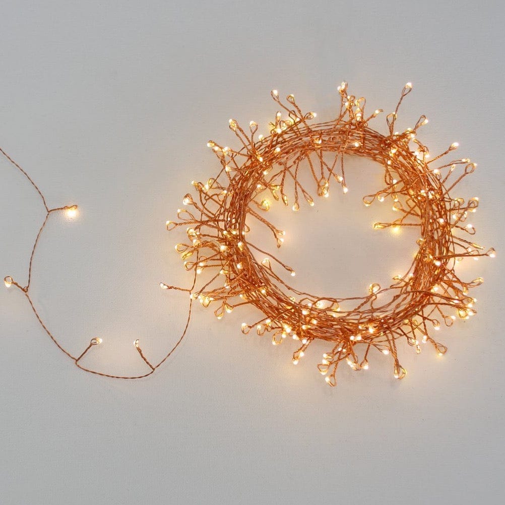 Copper Cluster 15m Indoor/Outdoor Light Chain, Mains Powered
