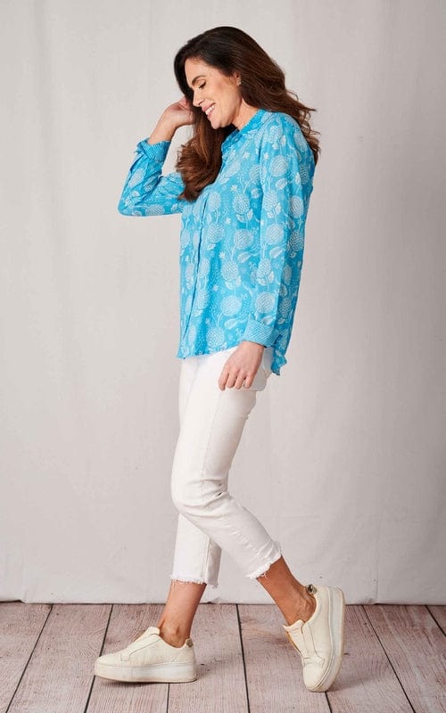 Jakarta Cotton Shirt, Aquamarine