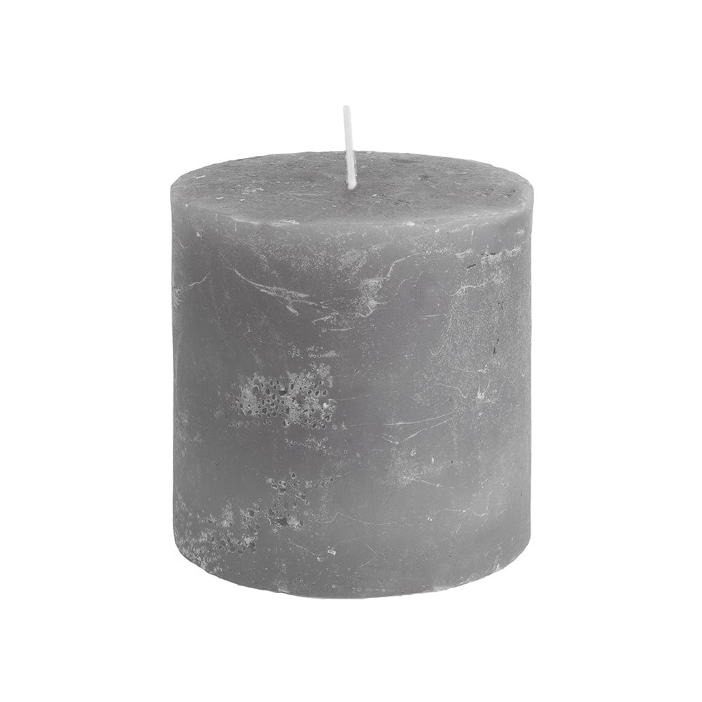 Rustic Pillar Candle  70 x 75mm Light Grey