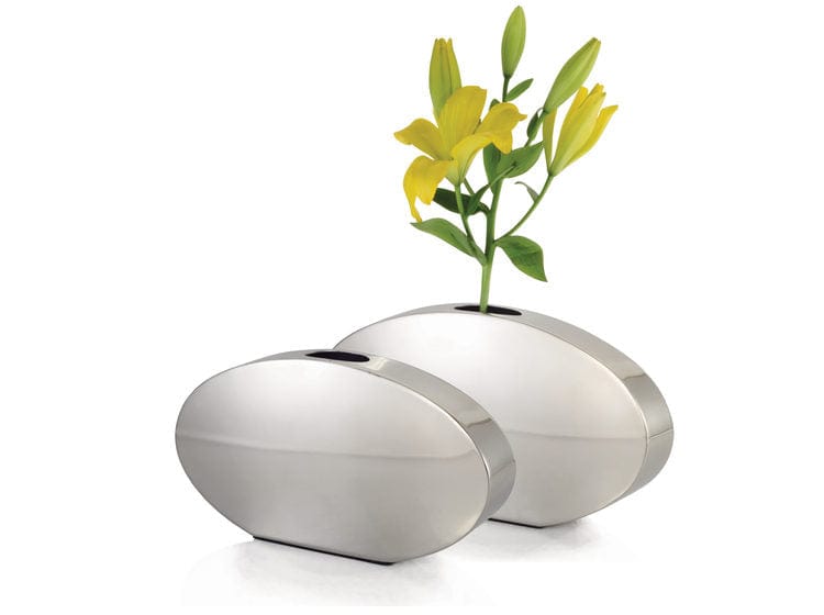 STAINLESS STEEL OVAL VASE LARGE