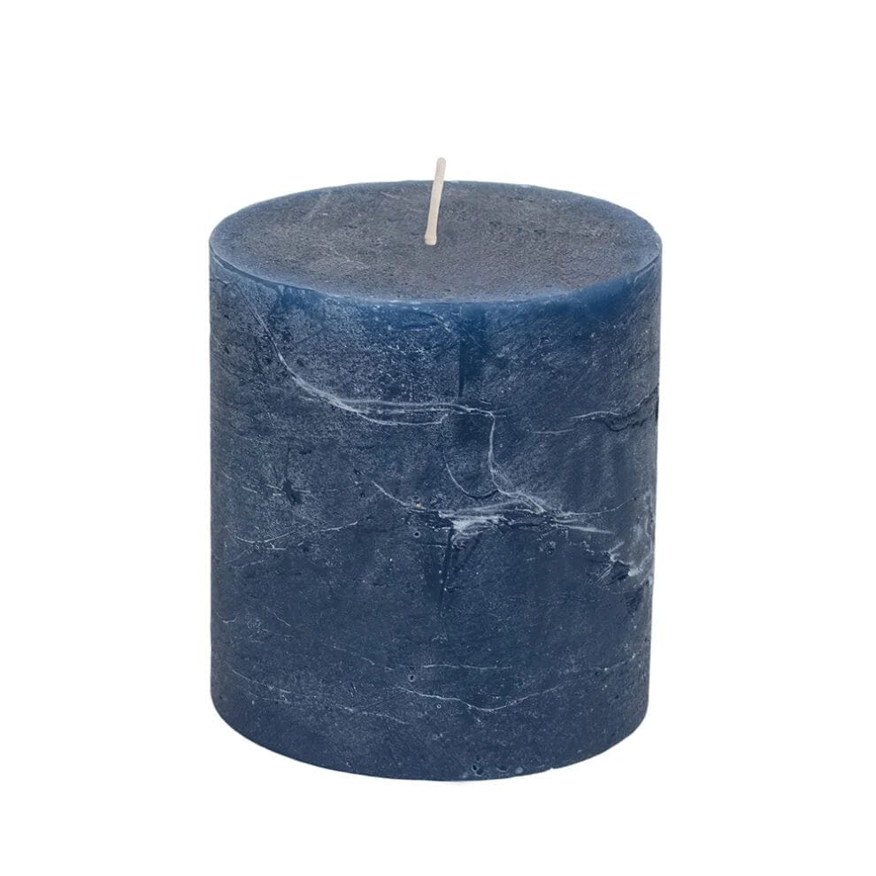 Rustic Pillar Candle  70 x 75mm Inky Blue