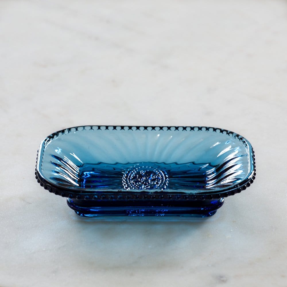 Glass Bijou Soap Dish, Blue