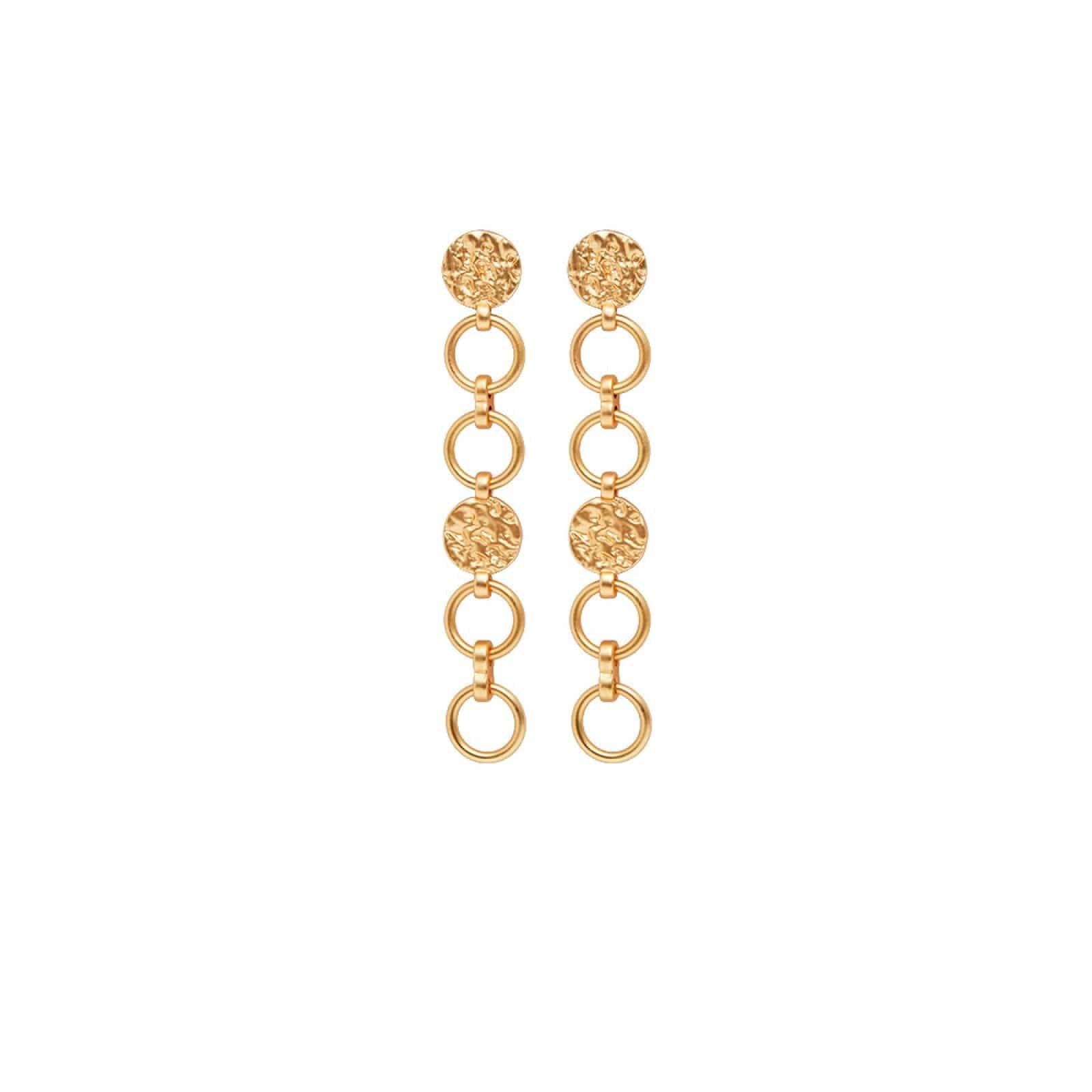 Amber Long Earrings, Gold Plated