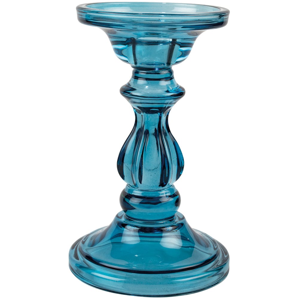 Azure Glass Candle Holder