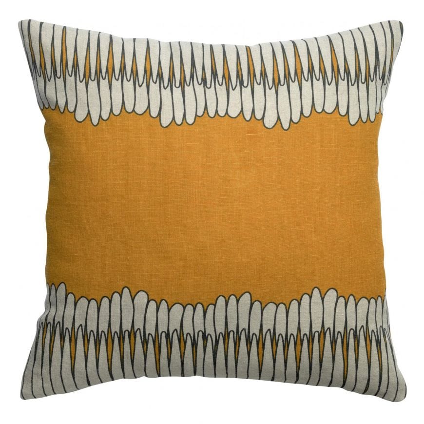 Zeff Mona Linen Cushion 45x45, Ochre by Vivaraise