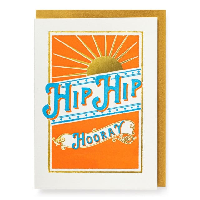 Letterpress Card Hip Hip Hooray