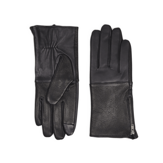 Erica Black Leather Gloves with Zip by Markberg