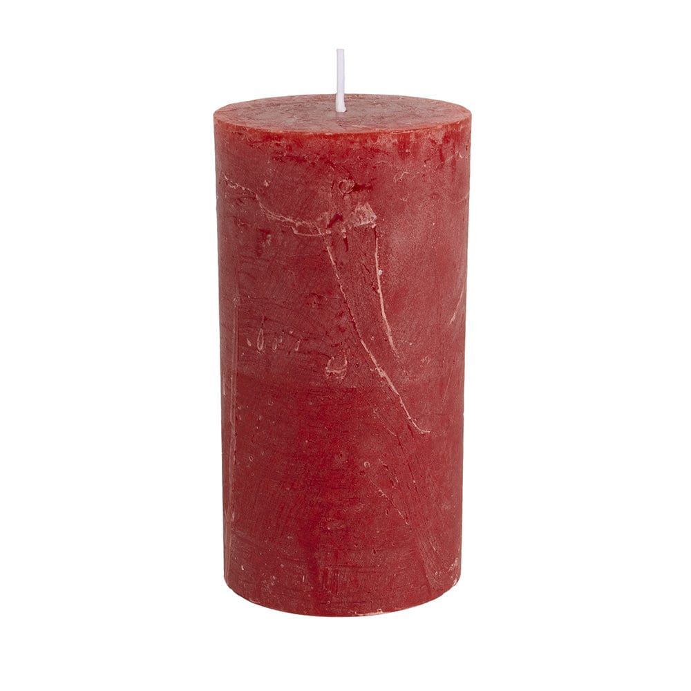 Rustic Pillar Candle 70 x 130mm Lipstick Red