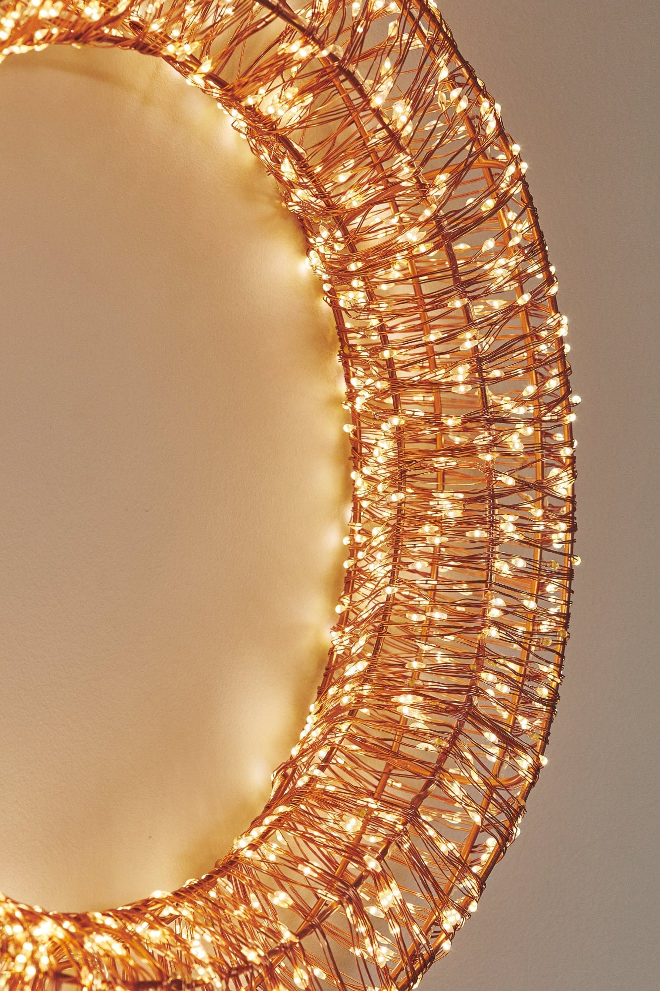 Galaxy 40cm Wreath Copper, Mains Powered 1800 LEDs