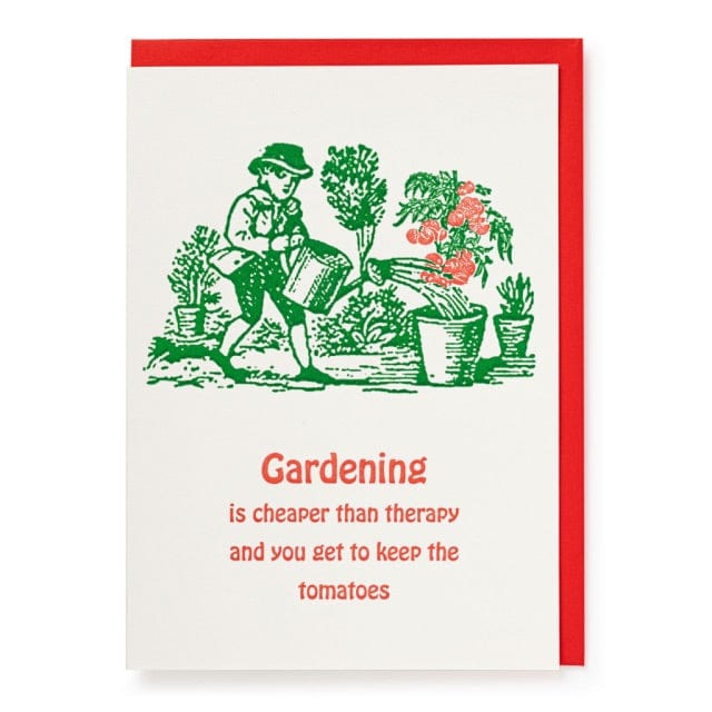 Letterpress Card Happy Tomato Gardener