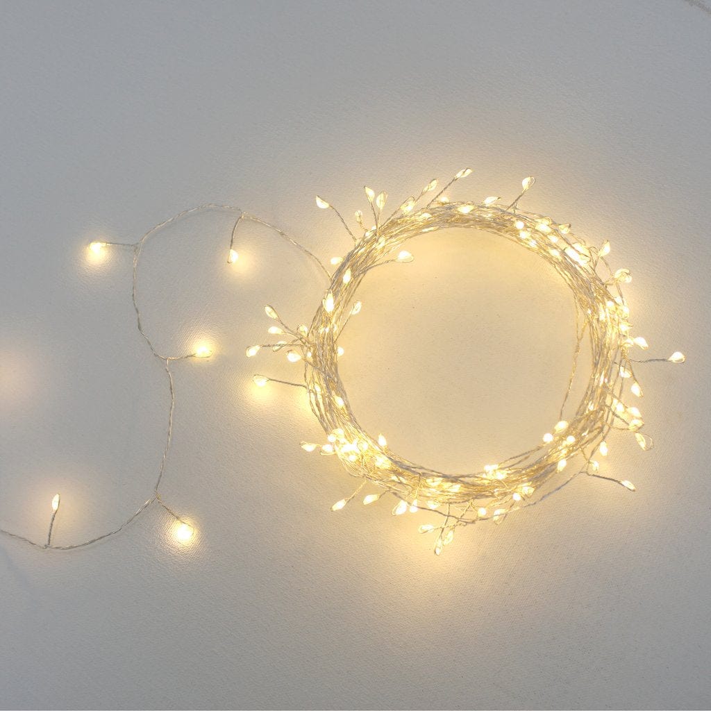Silver Cluster 15m Indoor/Outdoor Light Chain, Mains Powered