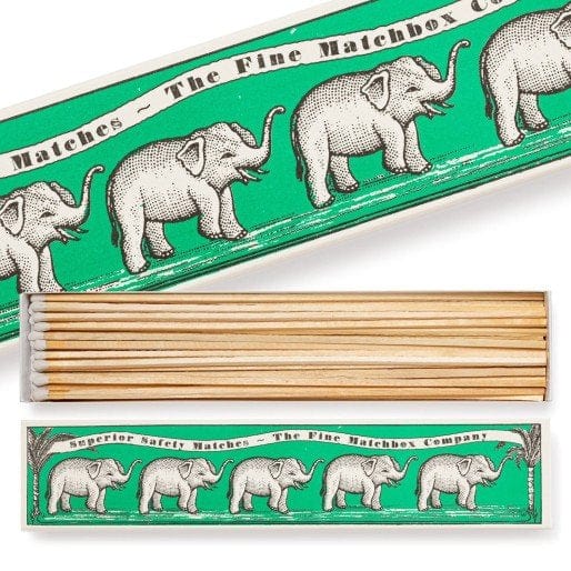 Extra Long Luxury Matches Green Elephants