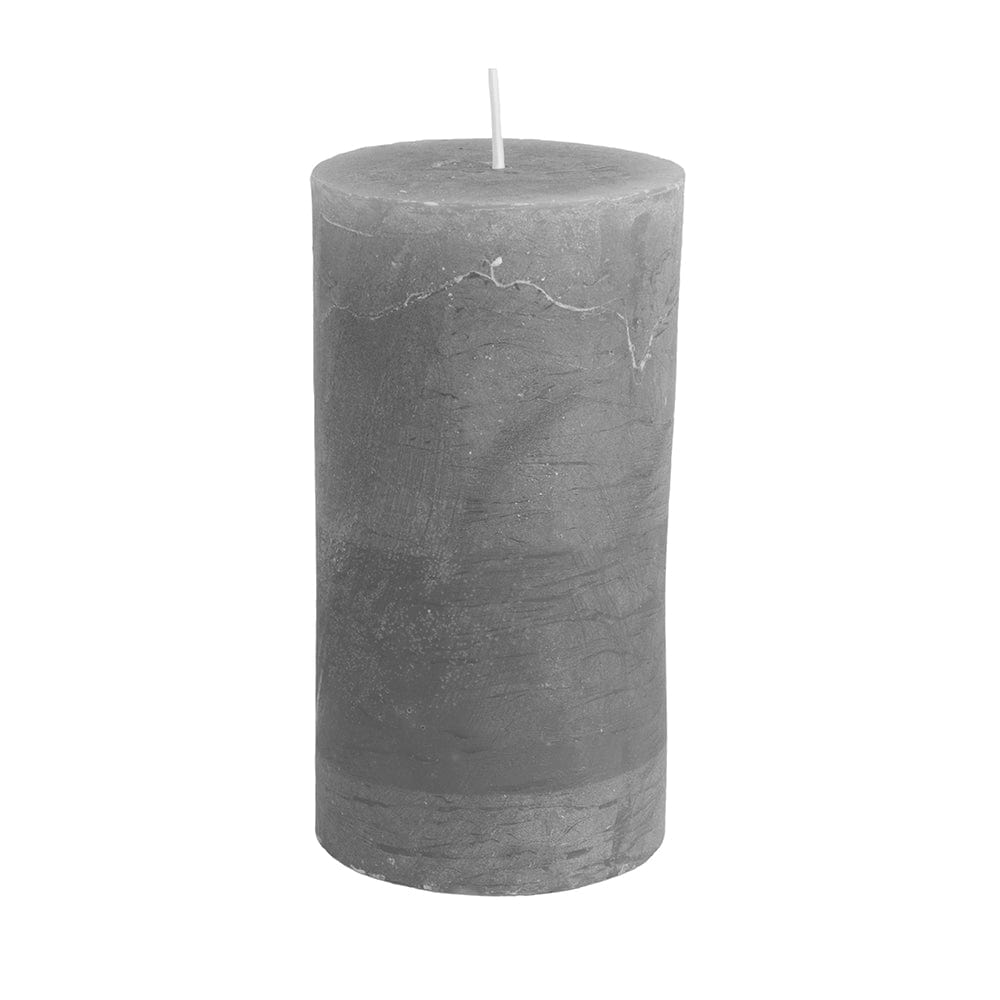 Rustic Pillar Candle 70 x 130mm Light Grey