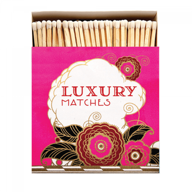 Square Luxury Match Box  Luxury Matches Bright Pink