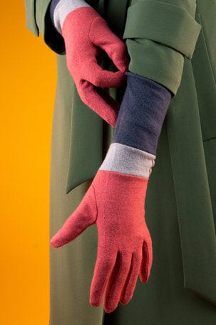 Vivienne Long Wool Gloves, Coral