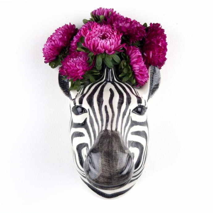 Zebra Ceramic Wall Vase
