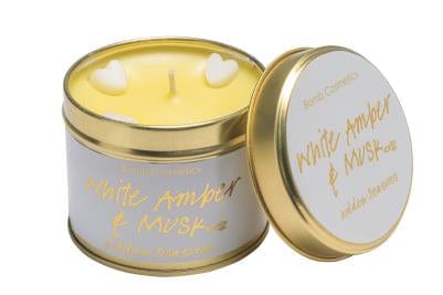 White Amber & Musk Scented Tinned Candle