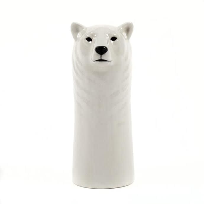 Polar Bear Tall Ceramic Vase