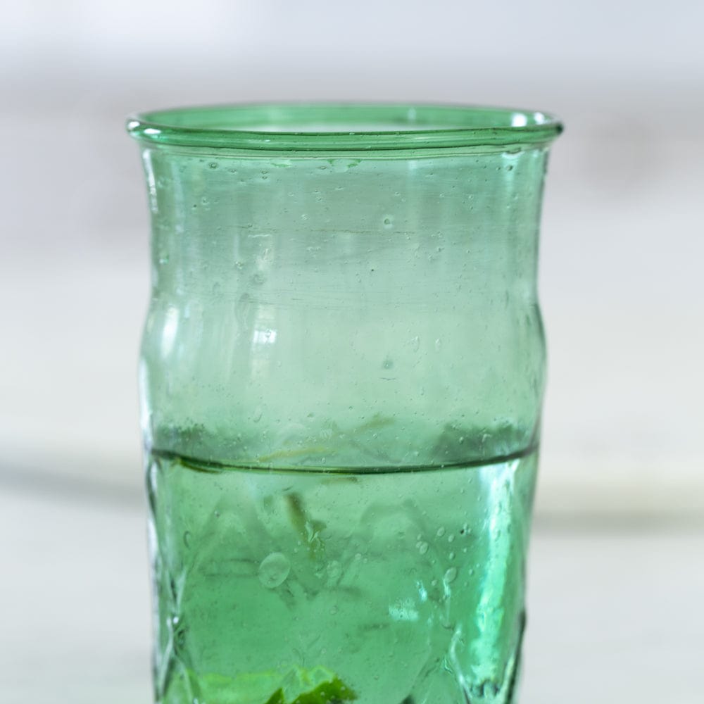 Recycled Bubble Glass Tumbler Sea Green