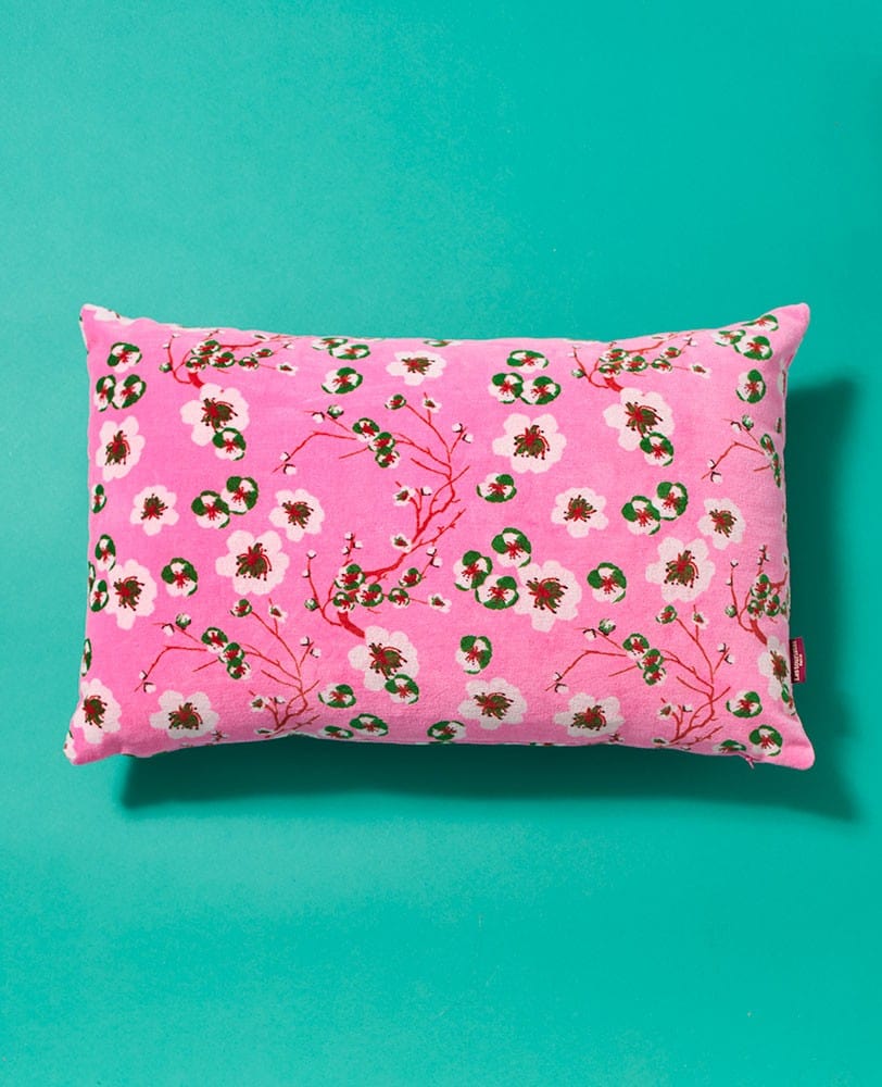 Rectangular Velvet Cushion 55x35cm, Blossom Pink