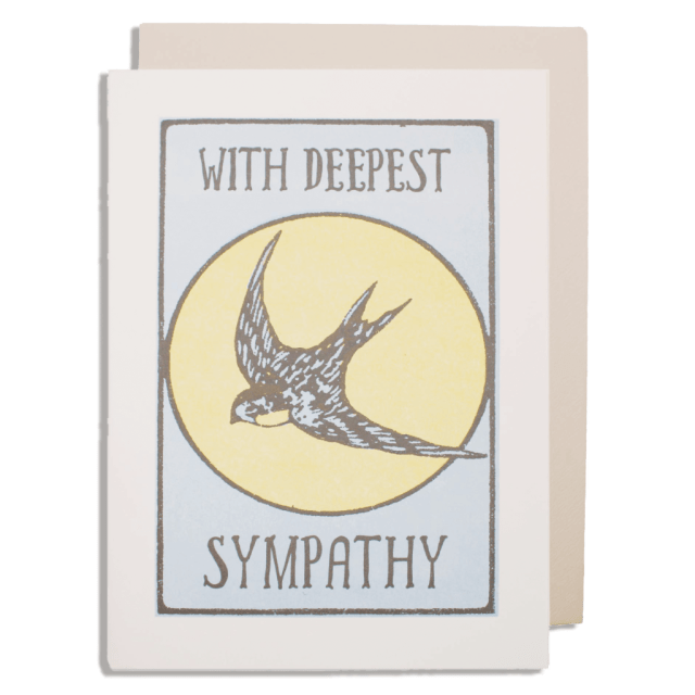 Letterpress Card Age Swallow Sympathy