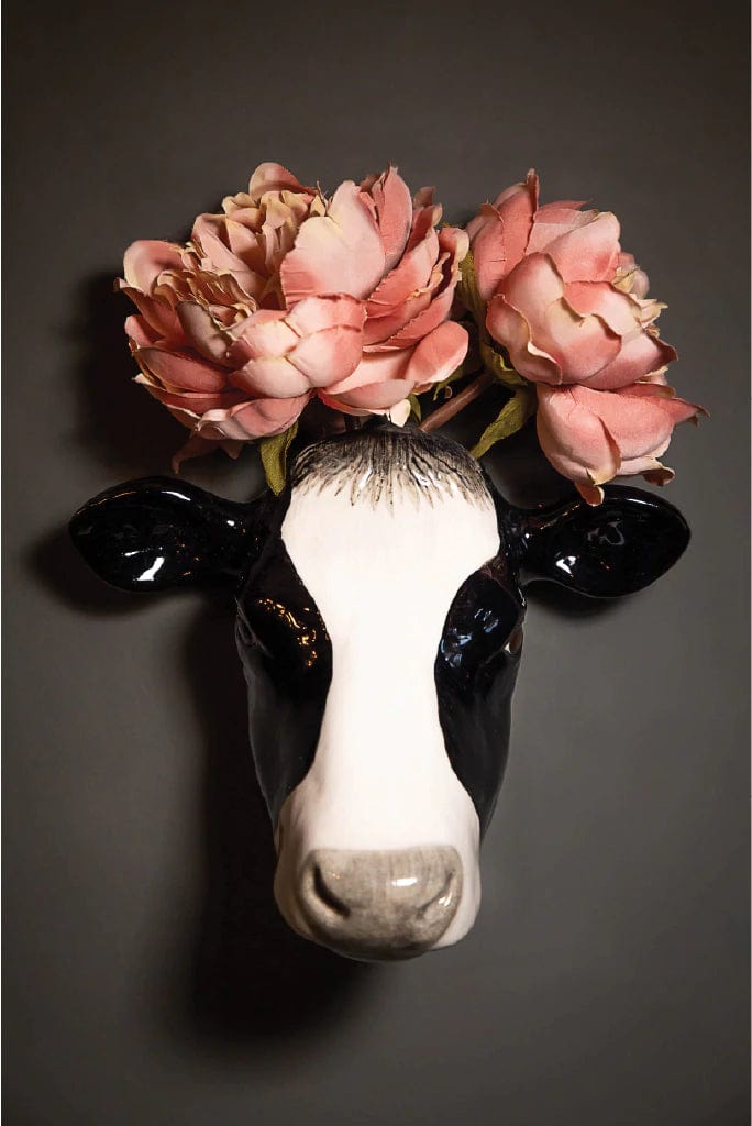 Friesian Cow Ceramic Wall Vase