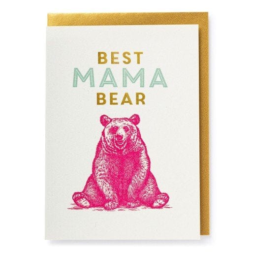 Letterpress Card Best Mama Bear