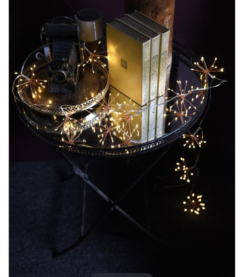 Starburst Indoor/Outdoor Light Chain Copper, Battery Powered