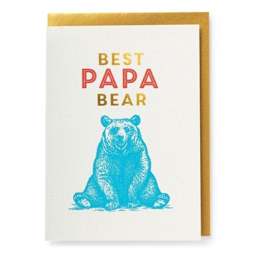 Letterpress Card Best Papa Bear